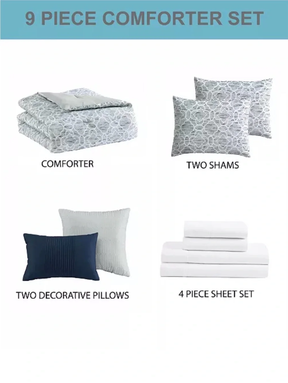 Macy’s Benton Geometric 9-Pc. Comforter Set, King